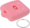 Picture of iSaddle for Ford 3 Buttons Key Fob Silicone Case - Keyless Entry Remote Control Car Key Fob Protector for Ford E150 E250 E350 F150 F250 F350 Escape Explorer Focus Fusion Lincoln Mercury Mazda (Pink)