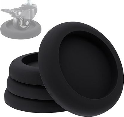 Picture of iSaddle Furniture Cups & Bed Stoppers - Premium Silicone Anti-Sliding Round Caster Cups Holder Fit Furniture Sofa Bed Chairs Piano Wheel/Leg - Floor Protector for All Carpet(2.83 Inch, 4PCS Black)