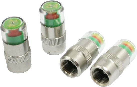 Picture of iSaddle 36 PSI 2.4 Bar Car Tire Pressure Monitoring Valve Cap Sensor Indicator 3 Color Eye Alert 4Pcs