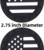 Picture of iSaddle Black American Flag US Flag Car Cup Holders Insert Coaster Automotive Interior Accessories - Vehicle Coaster 5mm Thick Silicone Anti Slip Cup Mat for All Cars Boats (2.75" Diameter, 2PCS)