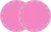 Picture of iSaddle Bling Car Cup Holder Insert Coaster for Women's Auto Interior Accessories & Crystal Rhinestone Ring for Engine Ignition Button - Glitter Shining Girl's Vehicle Decoration(2.75" Diameter/Pink)