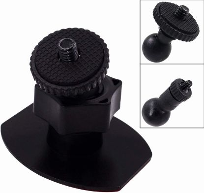 Picture of iSaddle CH01B 1/4" Thread Camera Mount Mini Double-Sided Adhesive in Dash Cam Mount Holder - Universal Tripod Permanent Holder Fits Sony/Ricoh/HP/GoPro/Oculus (M4 M6 Screw Join Ball Included)