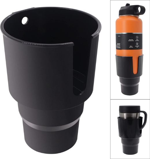 Picture of iSaddle Large Car Cup Holder Adapter Compatible with Hydro Flask 32oz 40oz 50/50 Flask, Yeti 24/30/36oz, Nalgene 32oz Coffee Mugs - Car Interior Accessory Big Bottles Car Cup Holder (Up to 3.8 Inches)