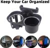 Picture of iSaddle Car Headrest Cup Holder Seat Back Organizer - Automotive Interior Accessories Universal Car Backseat Snack Tray Dual Cup Holder Holds Pocket Food Drink Soda Coffee Beverage Water Bottle