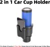 Picture of iSaddle 2 in 1 Car Cup Holder Expander Adapter with Adjustable Base & Cup Holder Coaster - Automotive Interior Accessories Phone Holder Soda Coffee Mug Beverage 17oz 18oz Water Bottle Cup Holder