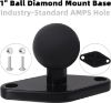 Picture of iSaddle 1 Inch Ball Diamond Mount Base - Aluminum Alloy Industry-Standard AMPS Hole Pattern 1"/25mm/B Size TPU Ball Mount Holder Compatible with RAM Mounts Double Socket Arm (1.912" Hole)